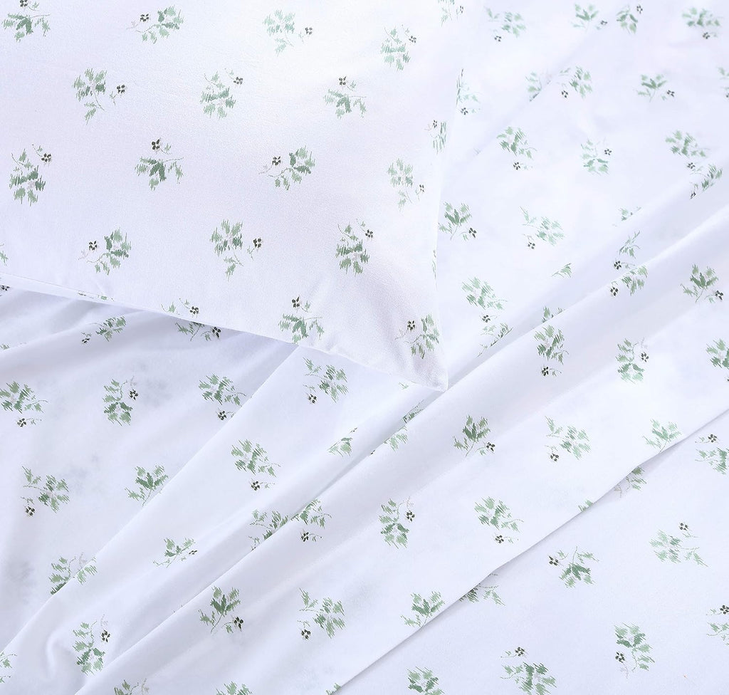 StoneCottage Stone Cottage - Queen Sheets, Cotton Percale Bedding Set, Crisp & Cool Ideal Bedding Set (Green Sketchy Ditsy, Queen) Cotton G…