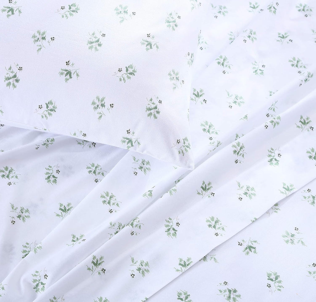 StoneCottage Stone Cottage - Twin Sheets, Cotton Percale Bedding Set, Crisp & Cool Ideal Bedding Set (Green Sketchy Ditsy, Twin) Cotton Gre…