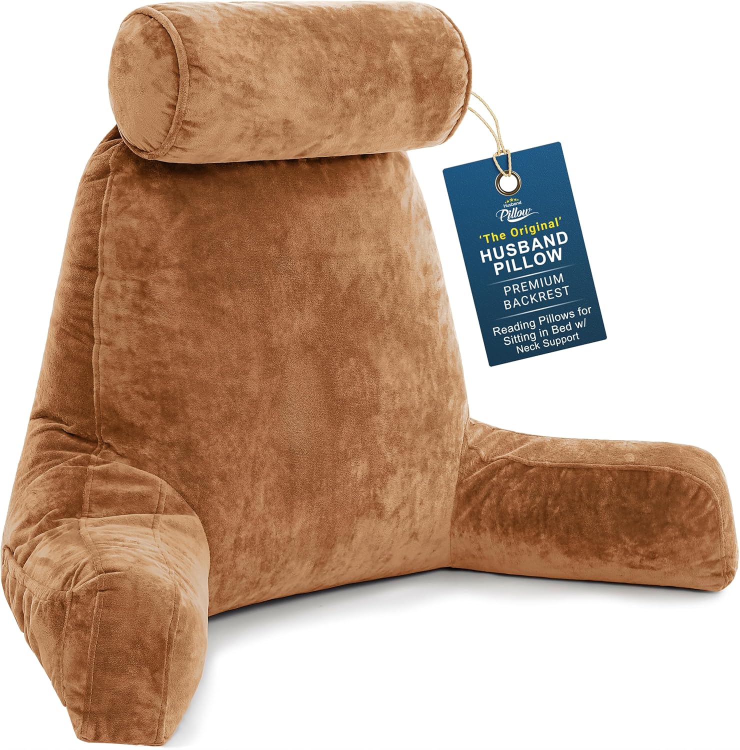 Husband Pillow XXL The Original for Adults - 30" Tall Backrest for Sitting Up in Bed - Firm Support Reading & Bed Rest Pillows for…