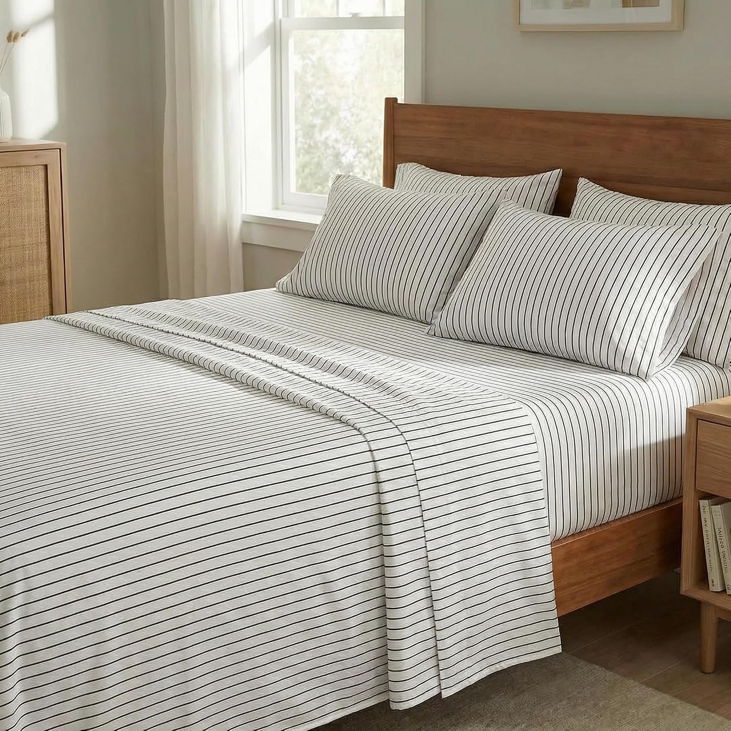Perupima Peru Pima 415 Thread Count Percal Full Sheet Set - 100% Peruvian Pima Cotton, 4 Piece (Flat, Fitted, 2 Pillowcases) - Cooling, Cri…