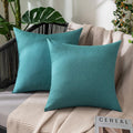Miulee Pack of 2 Decorative Outdoor Solid Waterproof Throw Pillow Covers Euro Sham Faux Linen Garden Farmhouse Coastal Cushion Cases for Su…