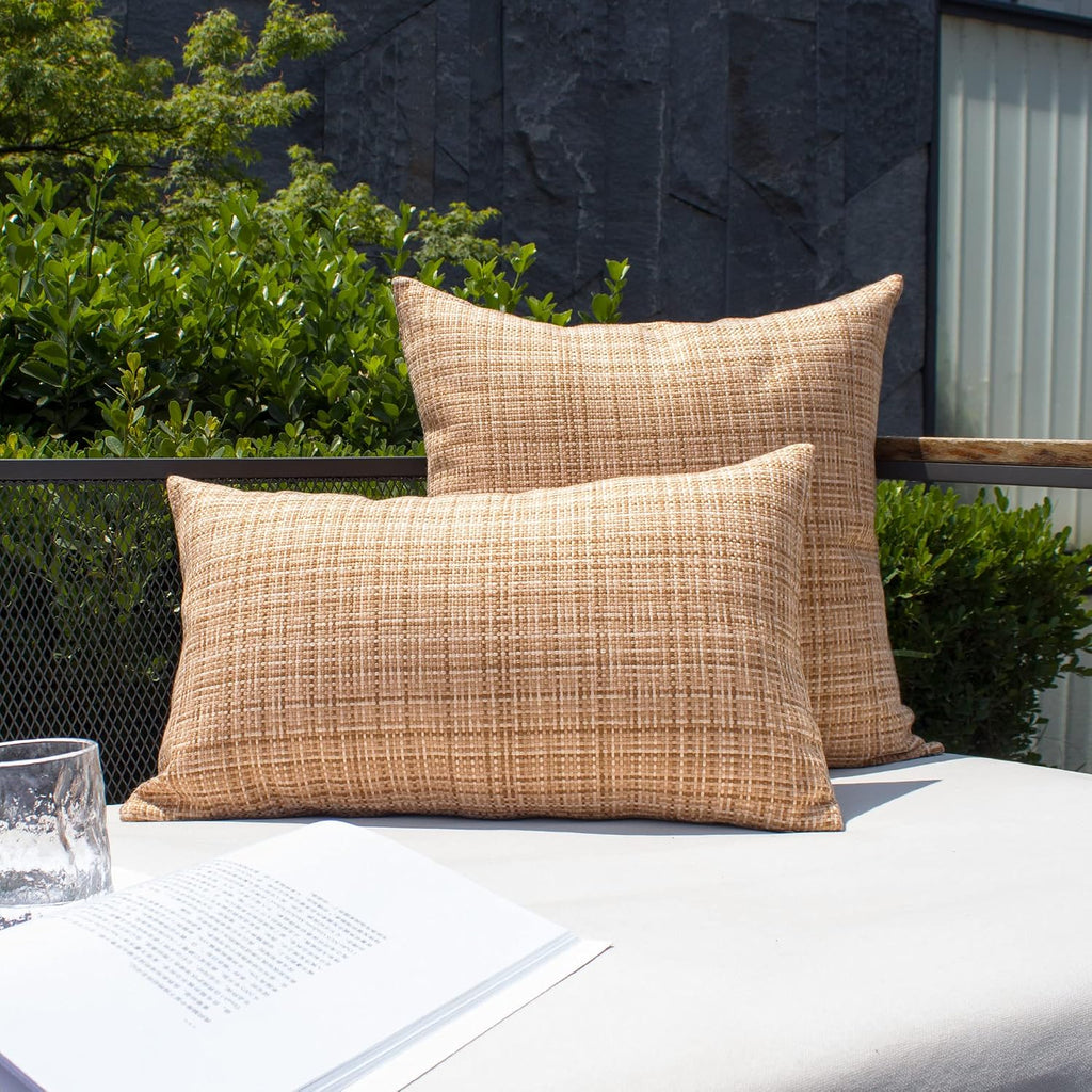 Kevin Textile Pack of 2 Outdoor Waterproof Pillow Covers Throw Pillow Covers Decorative Pillowcases Pillow Cases for Sofa Couch Patio…