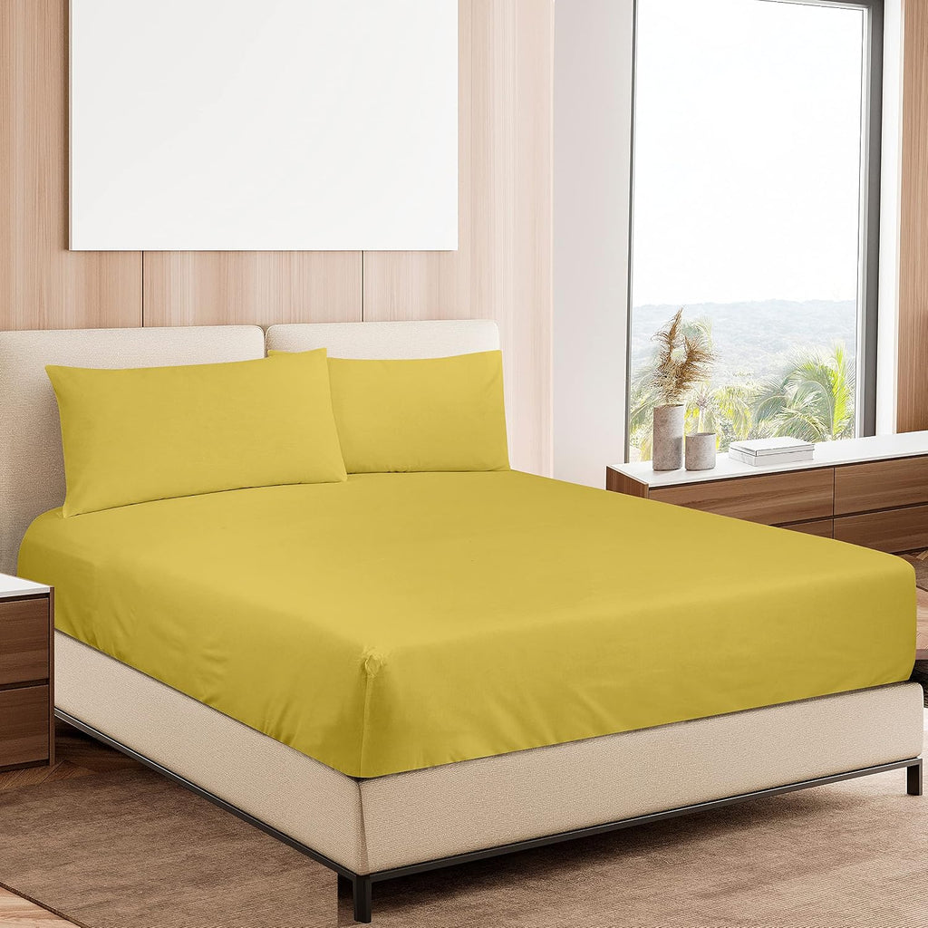Royalelinens ROYALE LINENS 300 Thread Count 100% Long Staple Combed Cotton Sheet Set - 4 Piece Queen Bed Sheets - 1 Fitted, 1 Flat & 2 Pill…