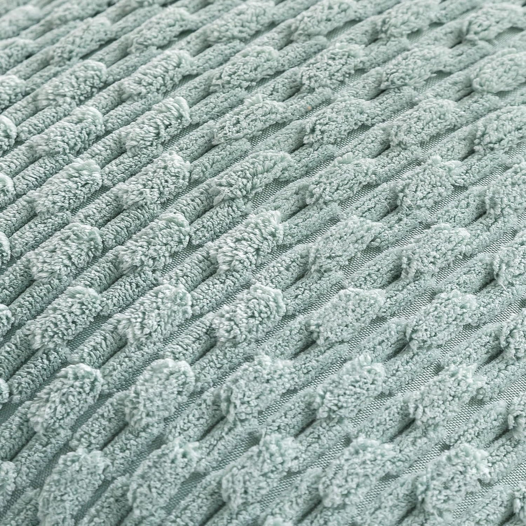 Cozoomy Set of 4 Aqua Decorative Throw Pillow Covers 18x18 Inch Corduroy Pillow Covers for Bed Couch Sofa Living Room Soft Square Cushion C…