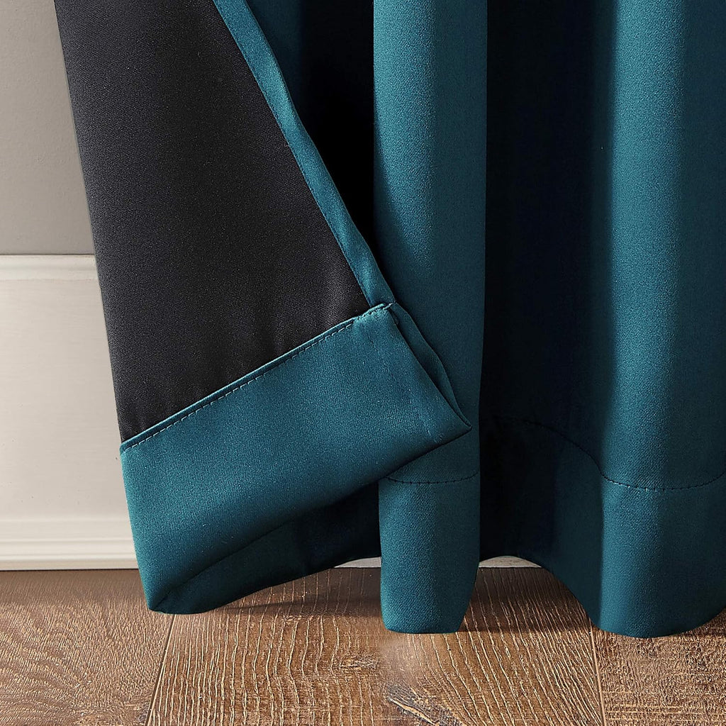 Sun Zero Nordic Theater Grade Extreme 100% Blackout Grommet Curtain Single Panel, 52" x 63", Teal