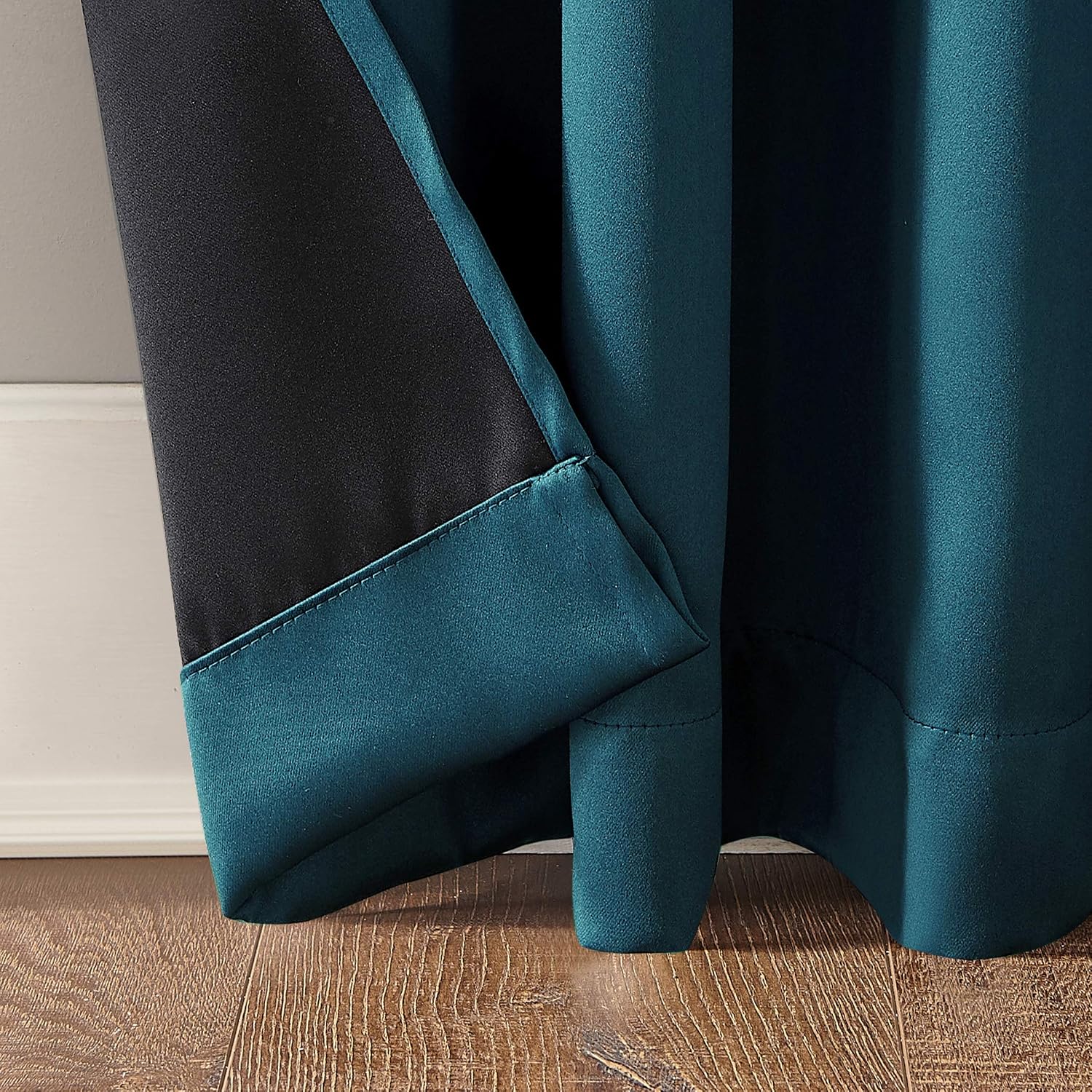 Sun Zero Nordic Theater Grade Extreme 100% Blackout Grommet Curtain Single Panel, 52" x 63", Teal