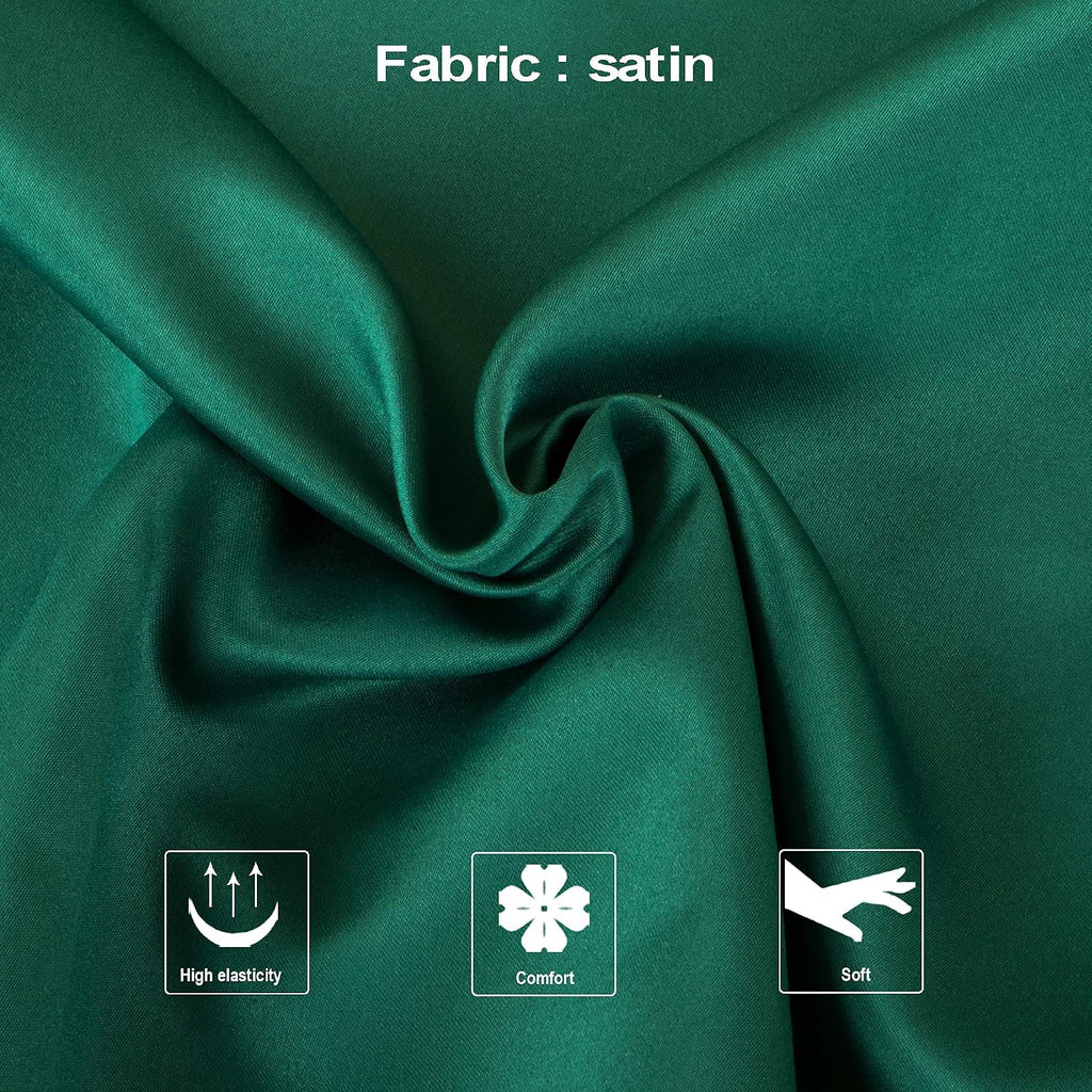Ntbay Zippered Satin Pillow Cases for Hair and Skin, Luxury Standard Hidden Zipper Pillowcases Set of 2, 20x26 Inches, Dark Green 26 Inches…