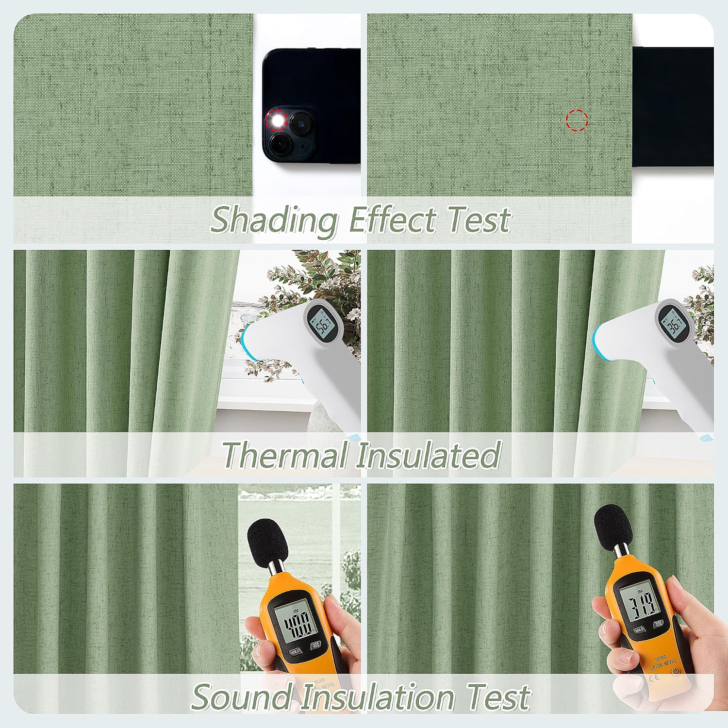 Guken 100% Blackout Linen Curtains 102 Inch Length 2 Panels Set for Living Room Bedroom Back Tab Thermal Insulated Black Out Linen Drapes R…