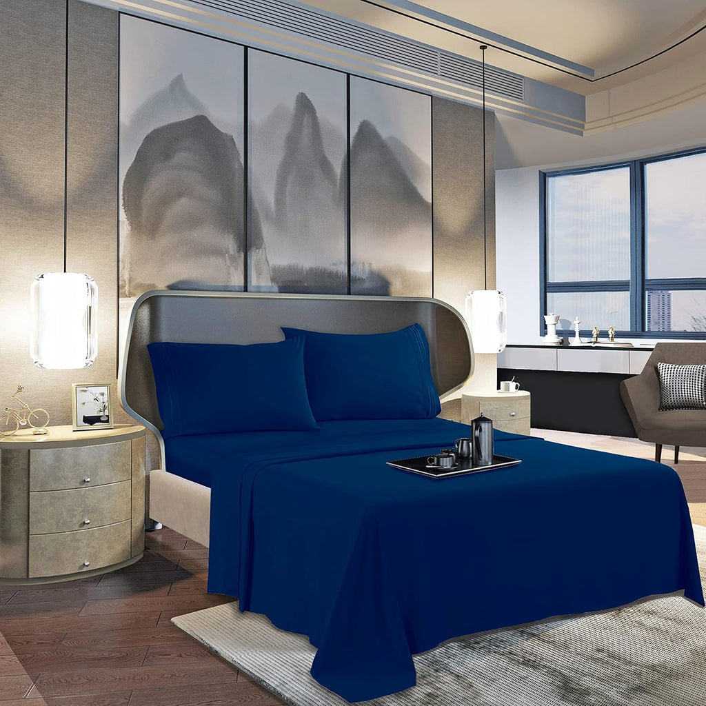 MocassiLuxuryBedding Mocassi King Sheet Set - Luxury Hotel 1800 Premier Bedding Sheets & Pillowcases - Ultra Soft Breathable & Cooling Bed…