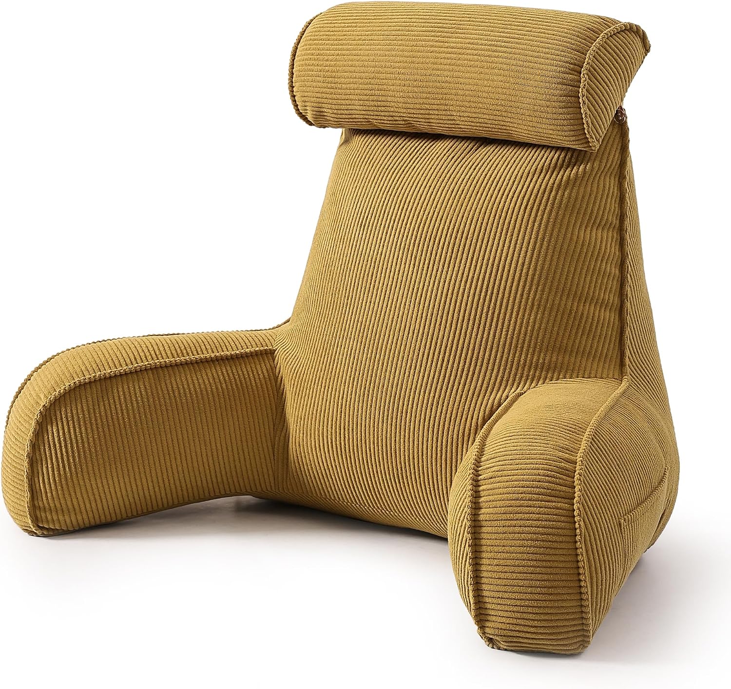 Ailuteie Bed Rest Reading Pillow, Backrest Pillow with Arms, Corduroy Back Support Cushion with Side Pockets & Washable Cover, for Sitting…