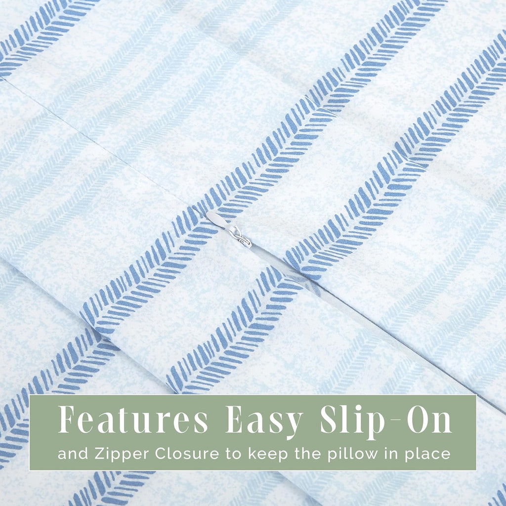 Elegantcomfort Elegant Comfort Ultra Soft 1-Piece Set Striped Print Pillowcases - 1500 Hotel Quality Microfiber, Soft and Smooth Hidden Zip…