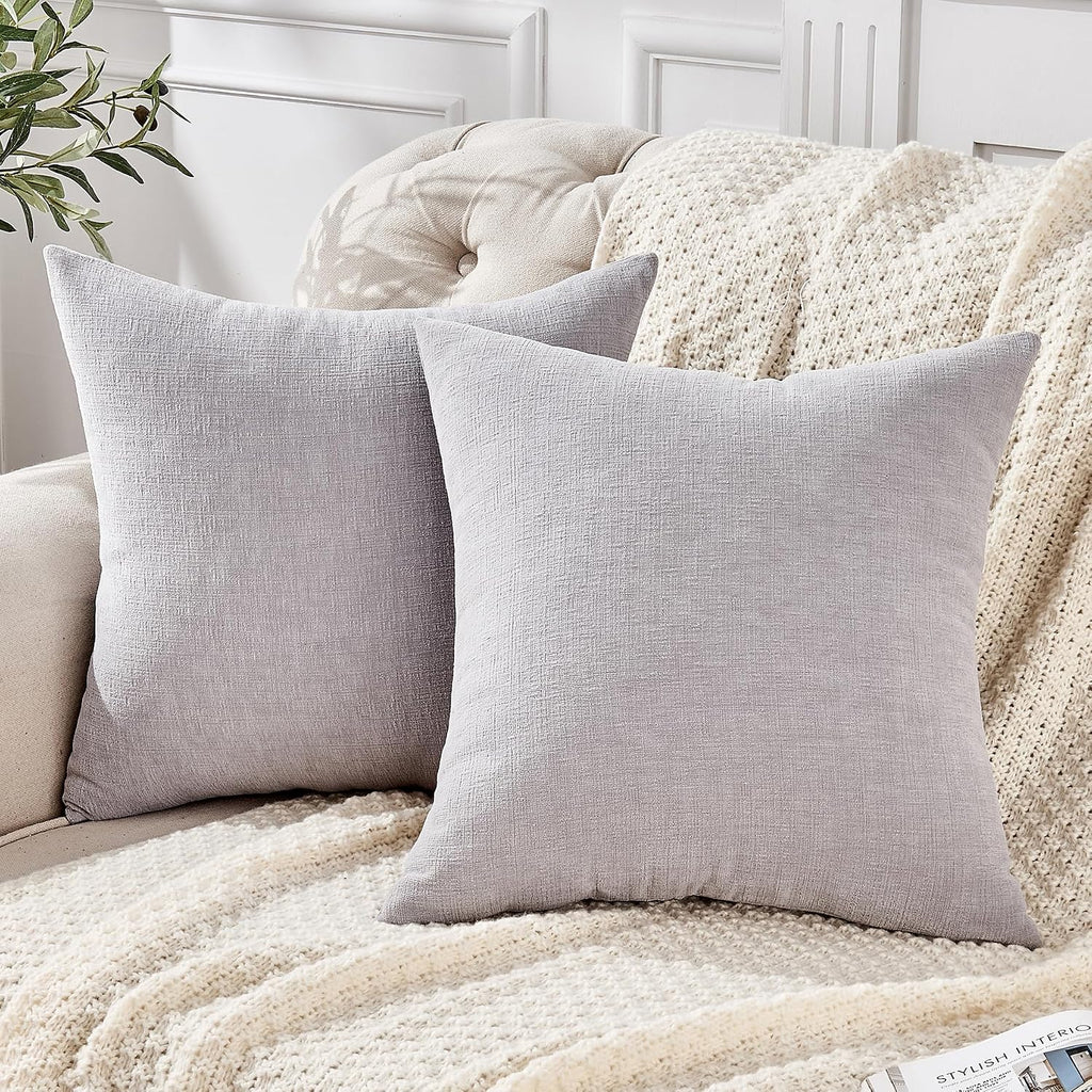 Gawamay Decorative Square Throw Pillow Covers 22"x22" Inch Set of 2, Super Soft Chenille Pillows Farmhouse Fall Pillowcase for Living Room…