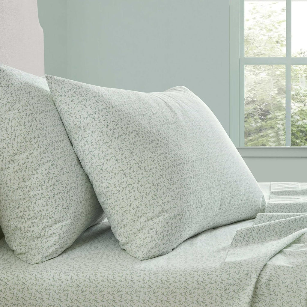 MarthaStewart Martha Stewart - Queen Size Sheets Set, Crisp & Tailored Cooling Sheets w/a Naturally Smooth Cotton Percale Lightweight Feel…