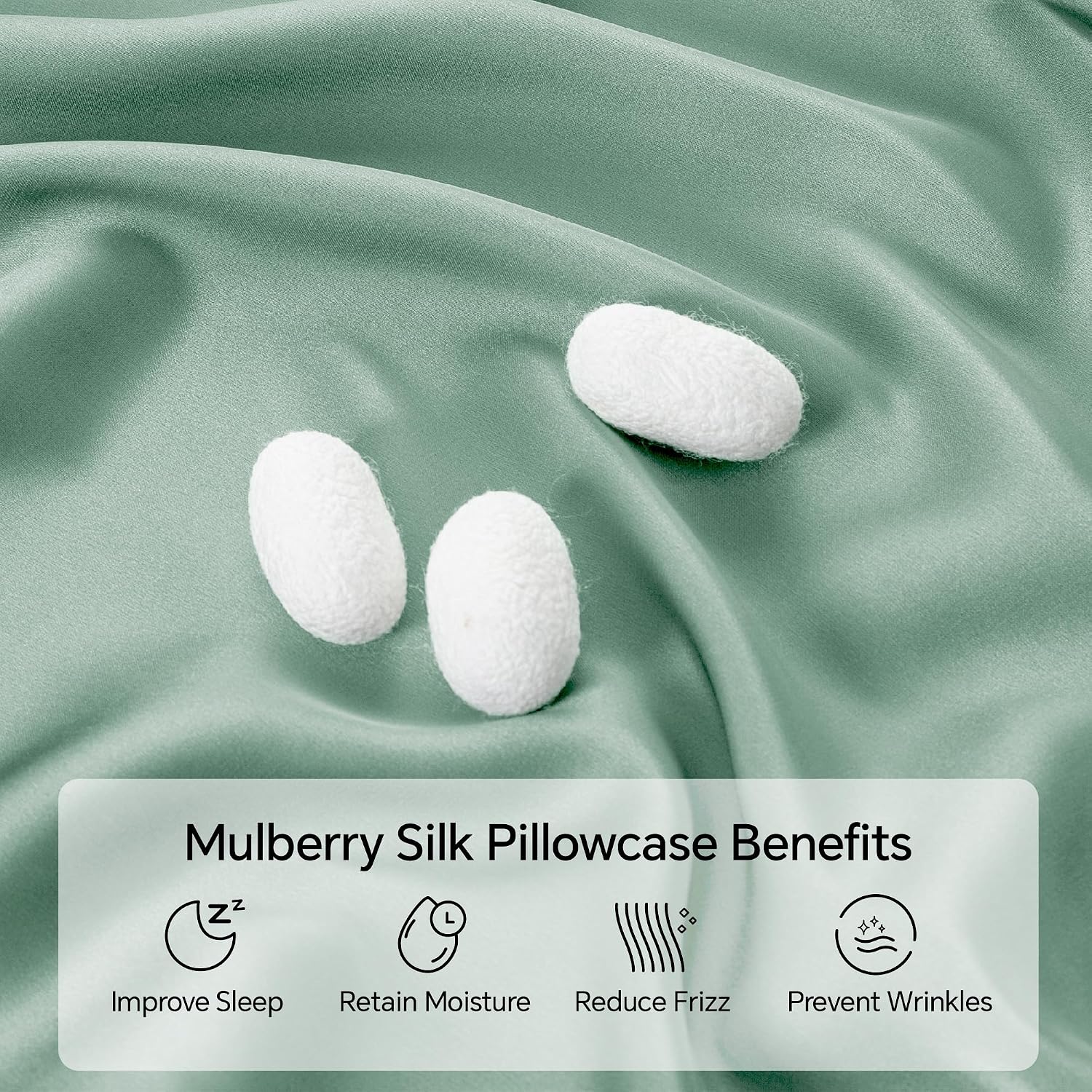 Infiixso Mulberry Silk Pillowcase for Hair and Skin, Silk Pillow Cases Standard Size with Hidden Zipper 20x26 Inches, Super Smooth and Soft…