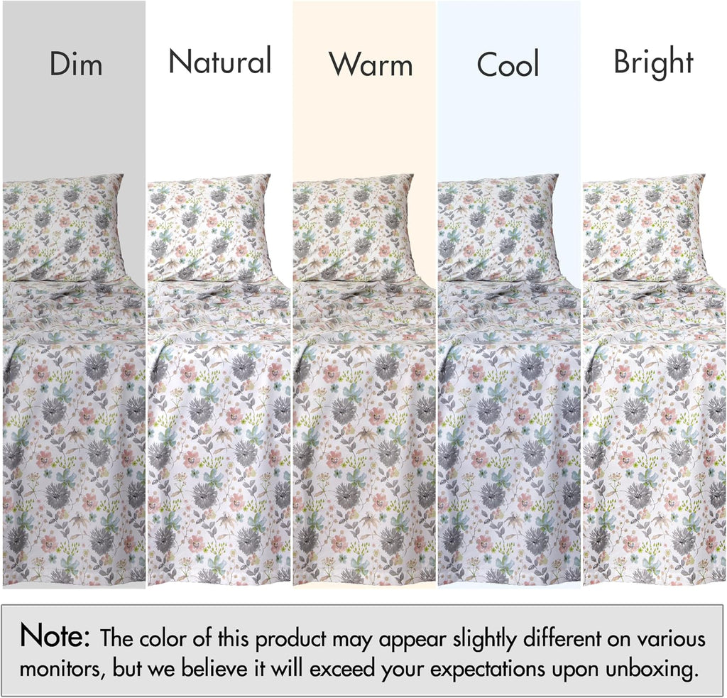 Ruvanti 100% Cotton Percale Sheets Queen Size – Crisp Cooling Bed Sheets for Hot Sleepers, Deep Pocket 16”, Soft Breathable & Durable Hotel…