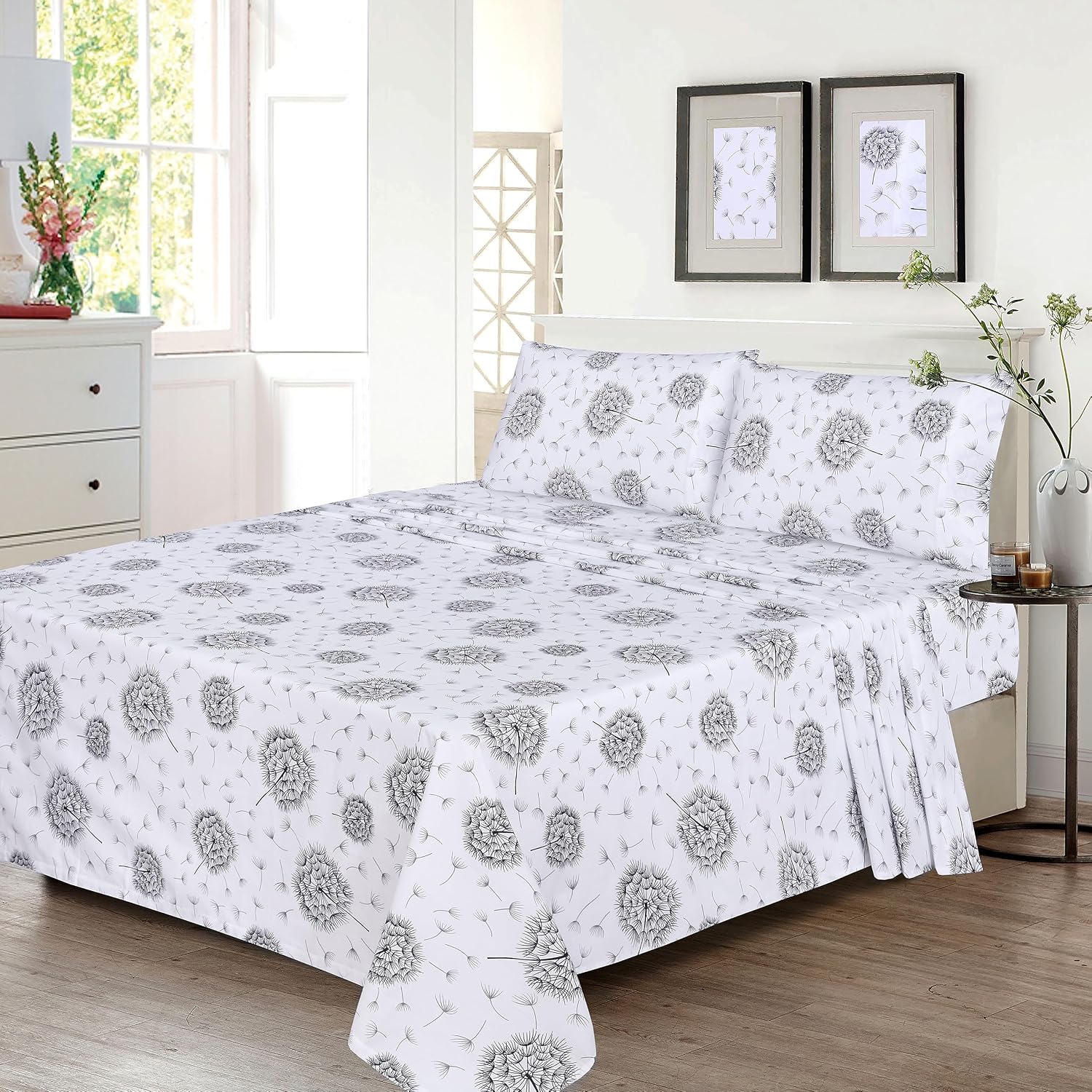 Ruvanti 100% Cotton Percale Sheets Twin Size – Crisp Cooling Bed Sheets for Hot Sleepers, Deep Pocket 16”, Soft Breathable & Durable Hotel-…