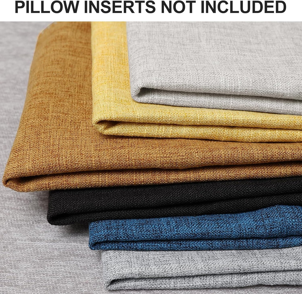 decorUhome Summer Decorative Throw Pillow Covers 22x22 Set of 2 Square Faux Linen Outdoor Neutral Farmhouse Euro Sham Pillow Covers with…