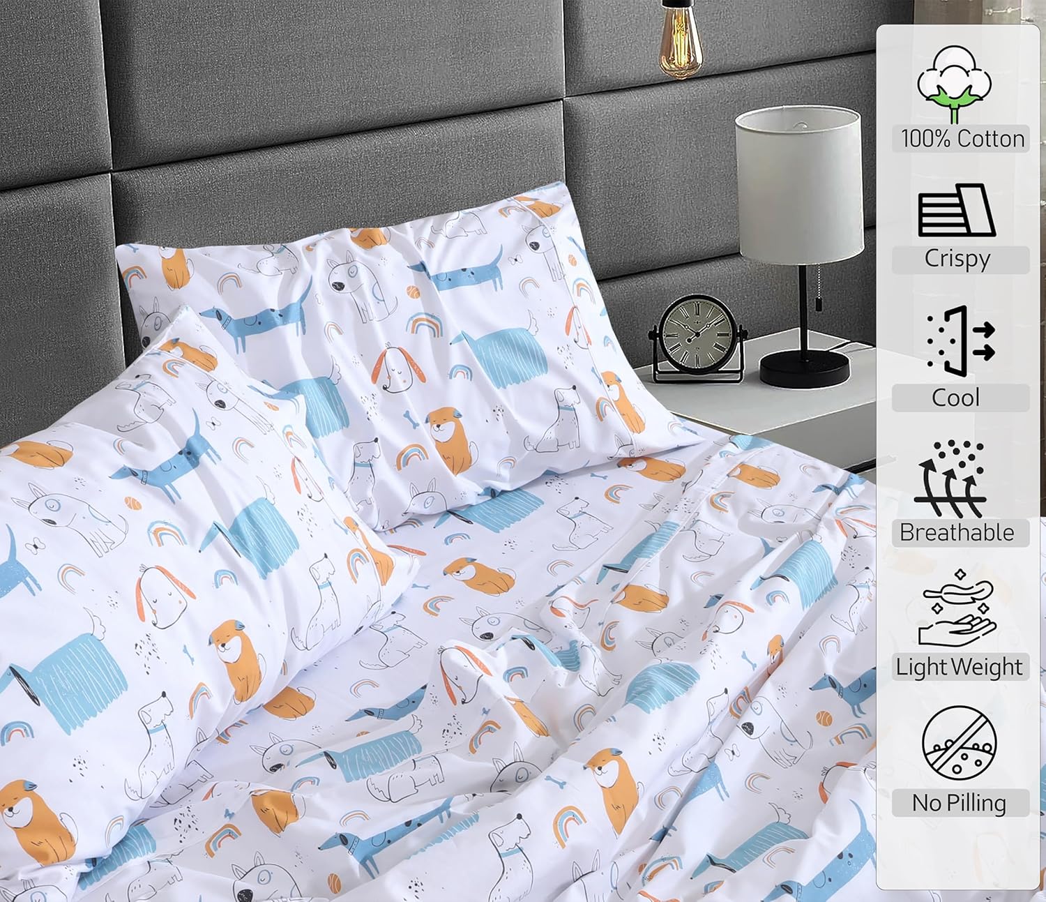 Ruvanti 100% Cotton Percale Sheets Queen Size – Crisp Cooling Bed Sheets for Hot Sleepers, Deep Pocket 16”, Soft Breathable & Durable Hotel…