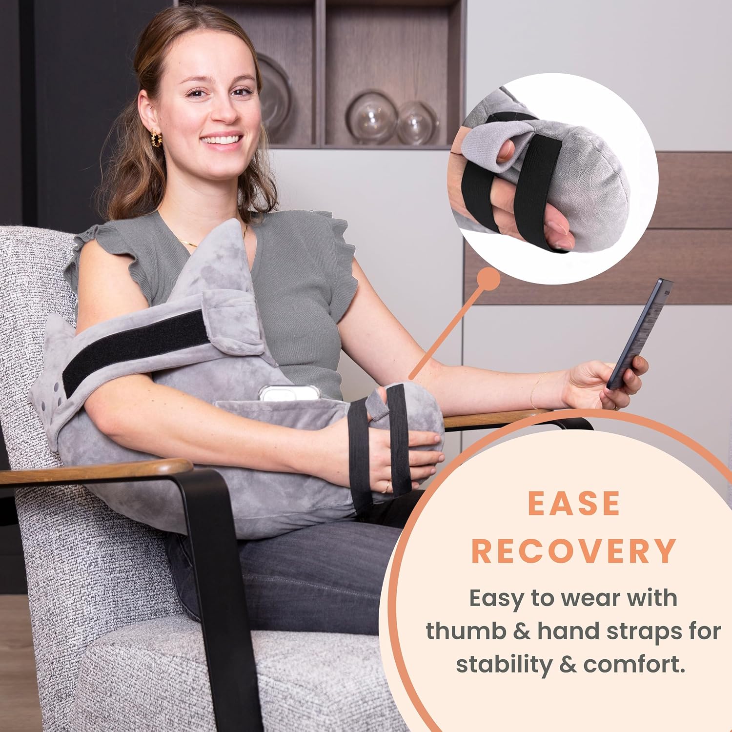 Moyoama Post Shoulder Surgery Pillow for Sleeping – Left/Right Arm Support with Adjustable Strap & Custom Firmness for Restful Recovery – R…