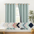 NICETOWN 100% Absolutely Blackout Linen Curtains with Thermal Insulated White Liner, Seafoam Green, 52" Wide, 72" Length Energy Saving…