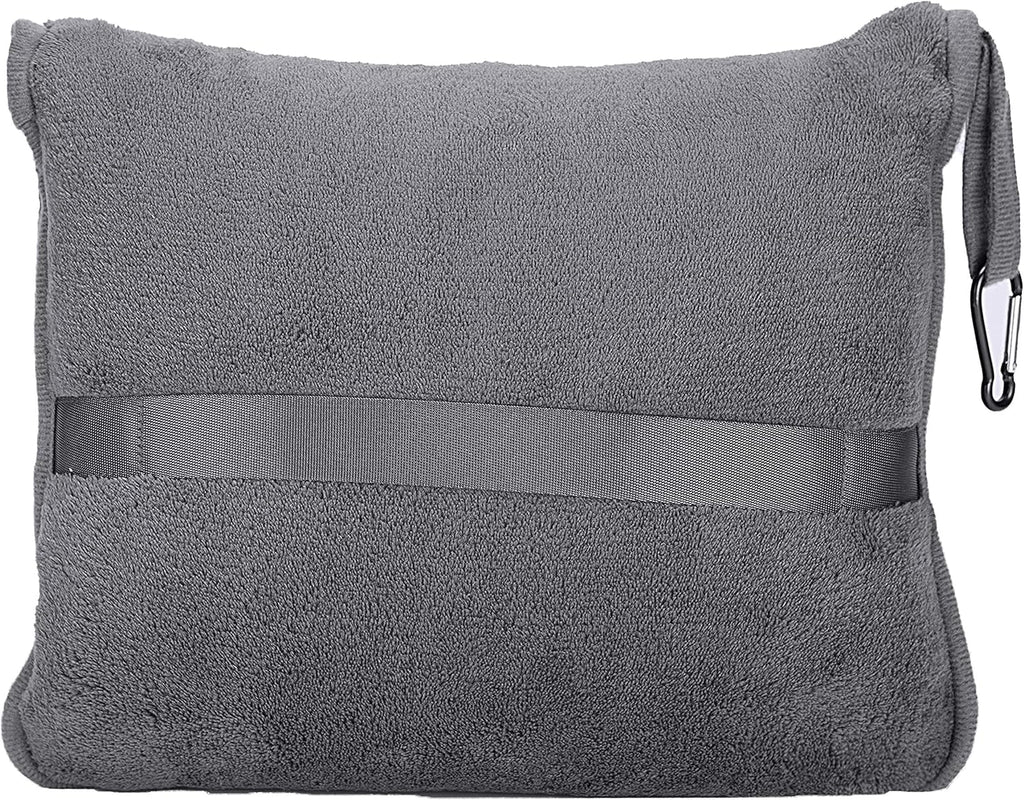 BlueHills 2-Pack Premium Soft Travel Blanket Pillow Airplane Blanket in Soft Bag Pillowcase with Hand Luggage Belt and Backpack Clip…