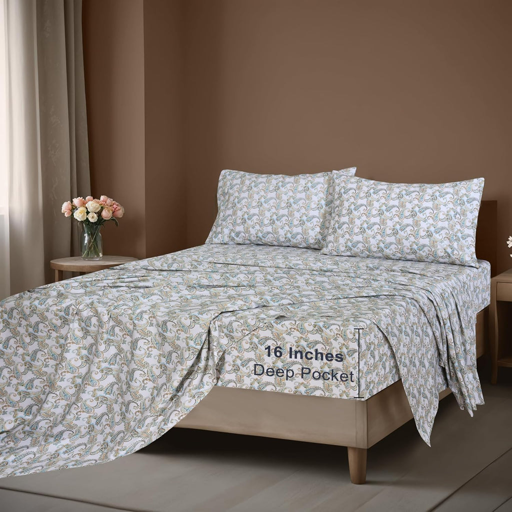 Zoyer 100% Cotton Sheets – Twin Size Percale Bedding, Cooling & Breathable, Durable with a Crisp, Soft & Comfortable Feel, 16" Deep Pocket,…