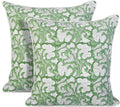 Ridhi Block Print Sage Green Pillow Cover 18" x 18" (Pack of 2) Decorative Couch Pillows for Living Room, Farmhouse Chic Boho Cute Outdoor…
