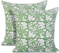 Ridhi Block Print Sage Green Pillow Cover 16" x 16" (Pack of 2) Decorative Couch Pillows for Living Room, Farmhouse Chic Boho Cute Outdoor…