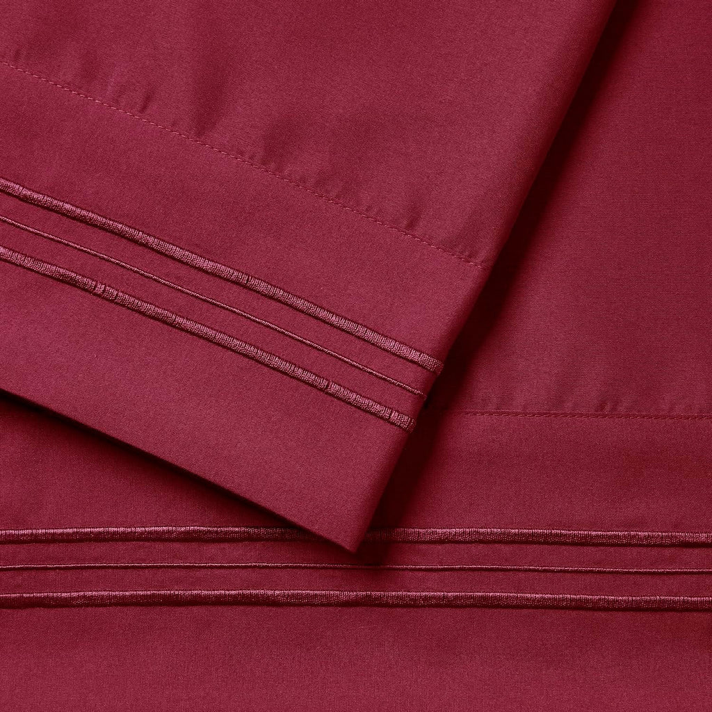 Nestl Burgundy King Pillow Cases 2 – Soft King Size Pillow Case, 1800 Brushed Microfiber Pillowcases, Envelope Closure Pillowcase, King Pil…