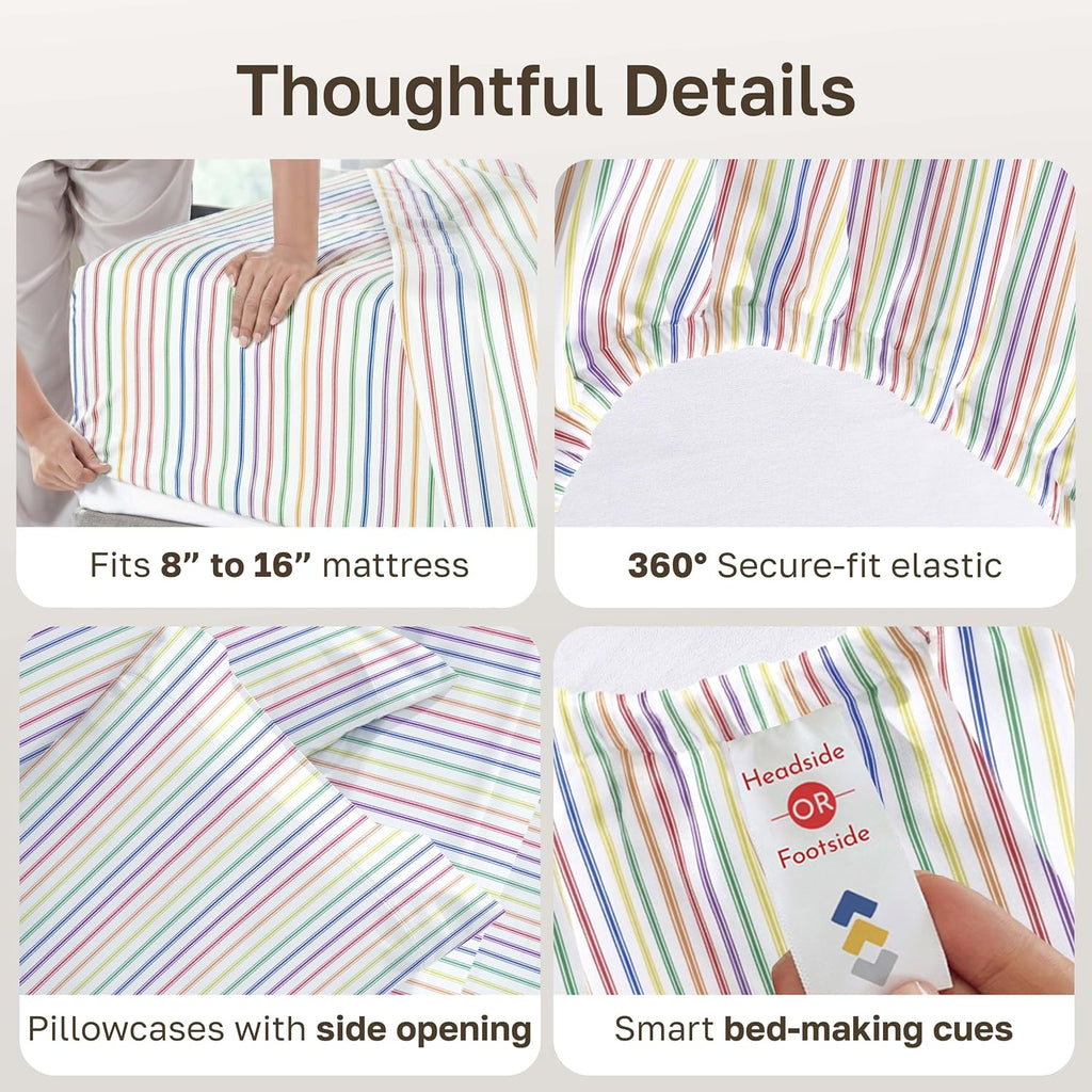CaliforniaDesignDen California Design Den Soft Full Size 100% Cotton Sheet Sets, 400 TC Good Housekeeping Award Winner, Smooth Sateen Finis…