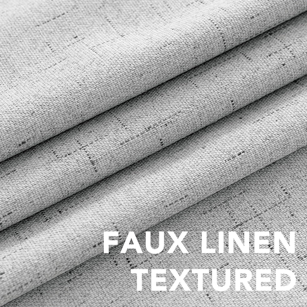 H.VERSAILTEX Linen Blackout Curtains Durable Thick Textured Linen Look 100% Blackout Patio Door Curtain Anti Rust Grommet Extra Wide…