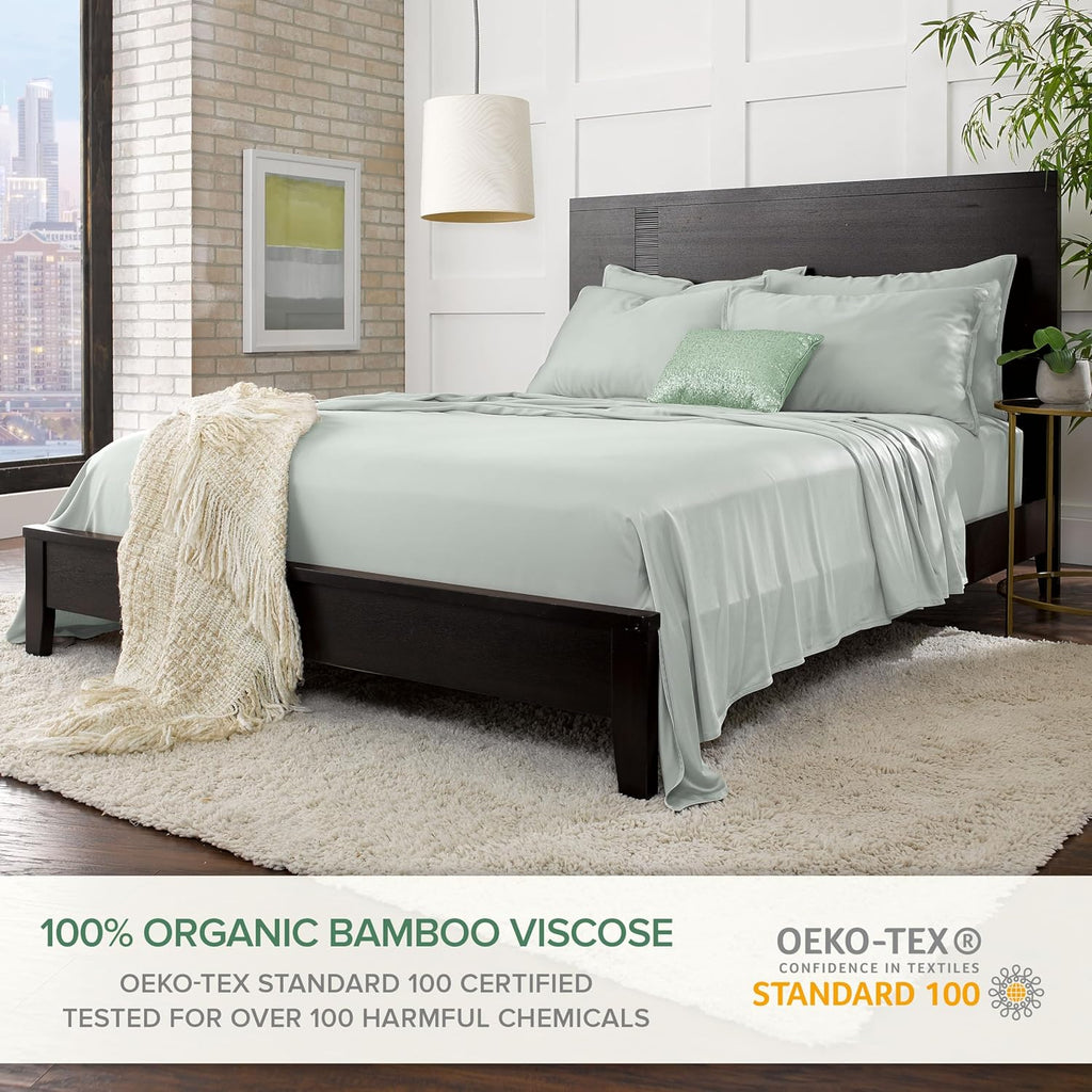 PureBamboo Pure Bamboo Twin XL Sheets, Genuine 100% Organic Viscose Derived from Bamboo Bed Sheet Set, Luxuriously Soft & Cooling, Double S…