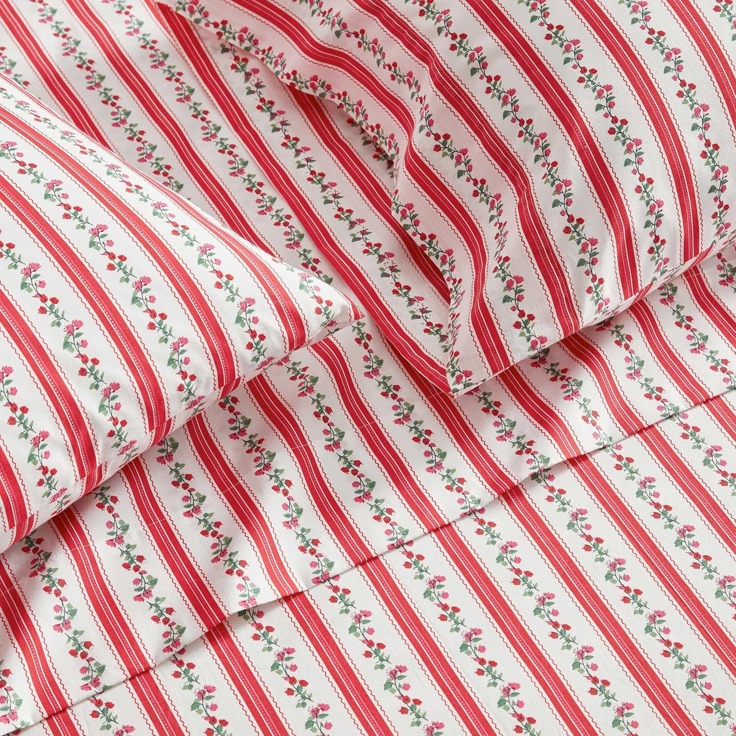 MarthaStewart Martha Stewart - King Size Sheets Set, Crisp & Tailored Cooling Sheets w/a Naturally Smooth Cotton Percale Lightweight Feel -…