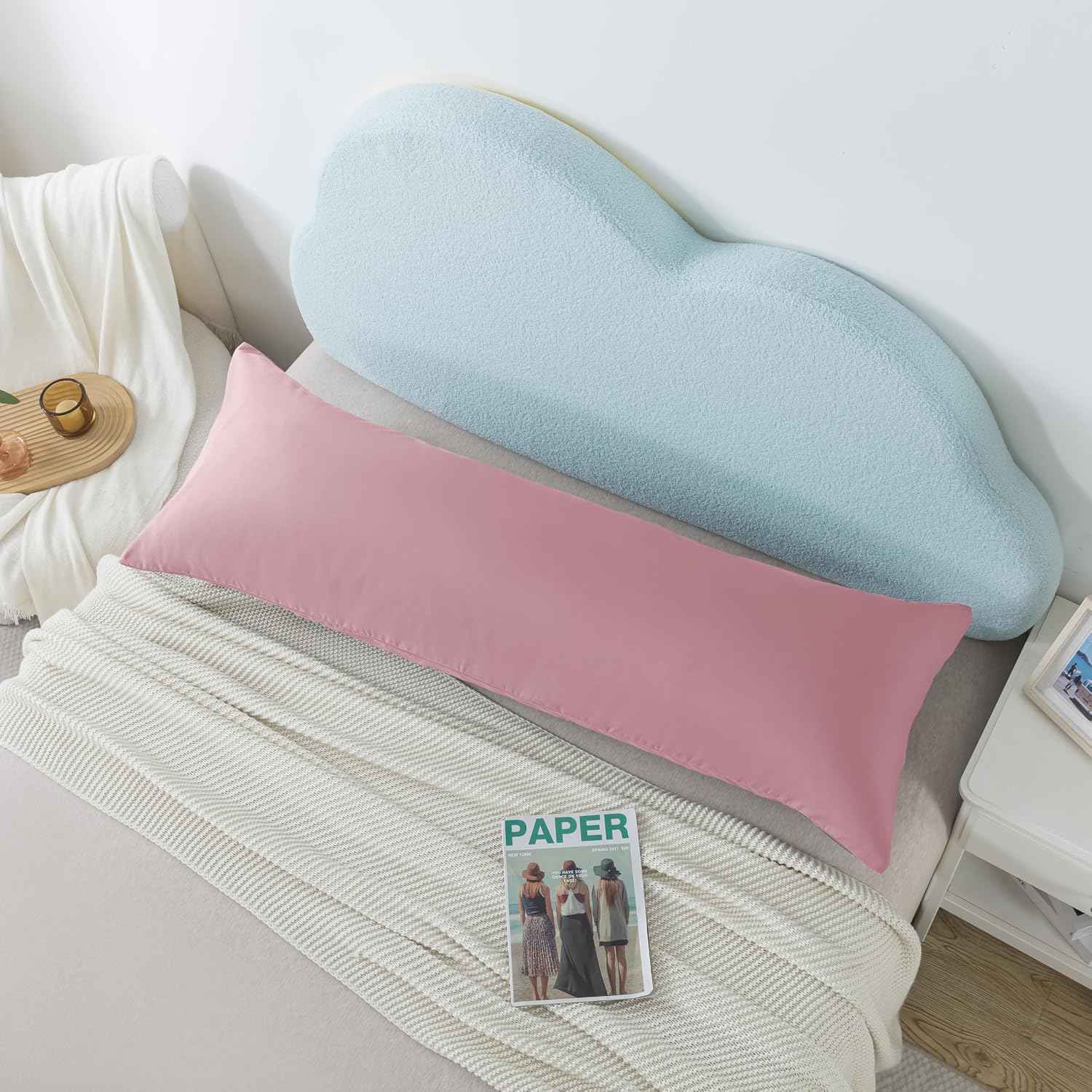 Ubauba Memory Foam Body Pillow with Cover, Full Large Body Pillows Insert for Adults with Envelope Closure Pillowcase, Firm & Fluffy Long…