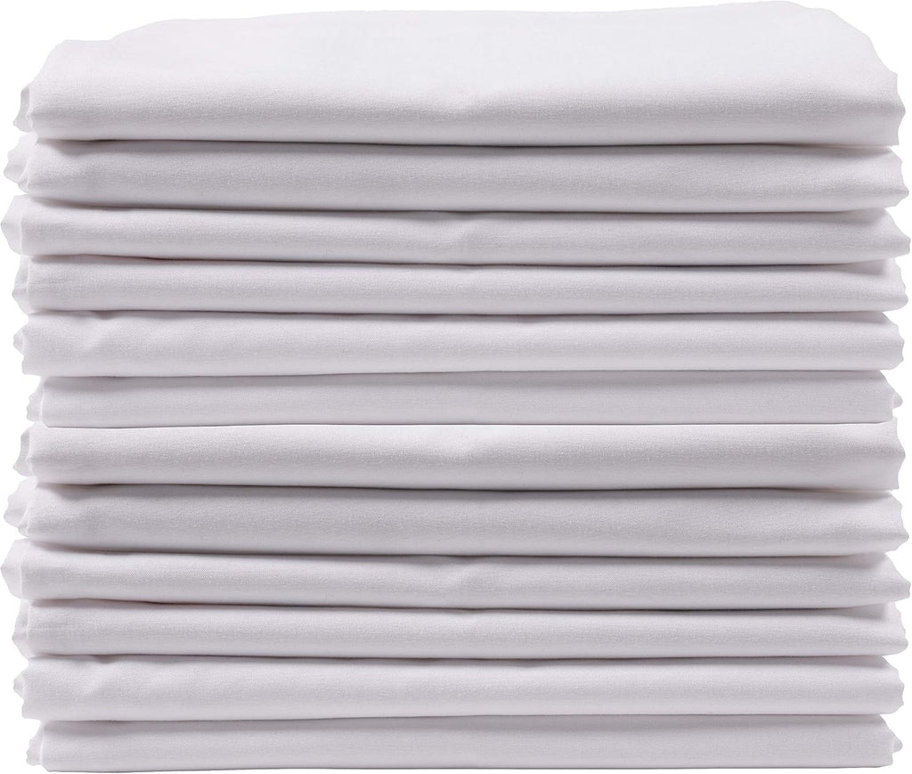 KAF Home Brushed Microfiber Pillow Cases Bulk Pack, Control Allergies and Ensure Sound Sleep, Set of 12 (White, Queen)
