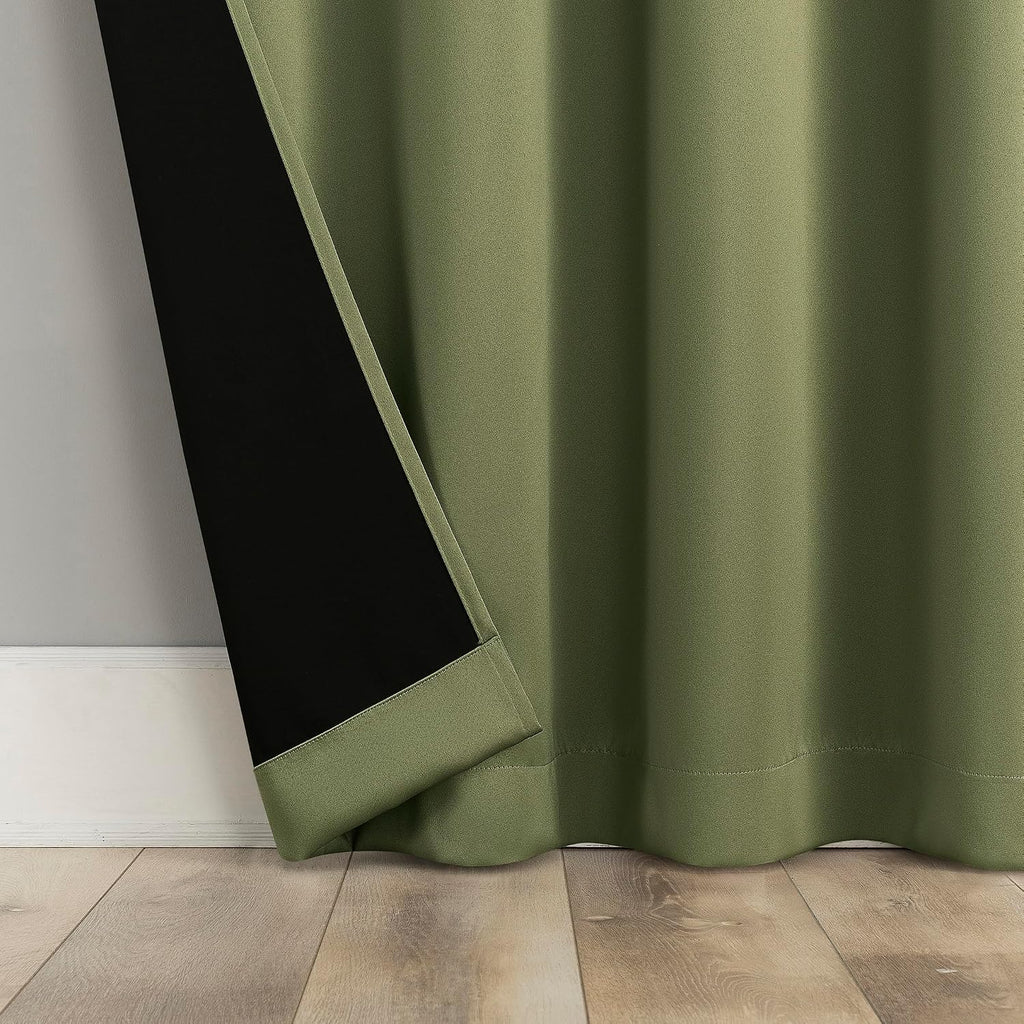 Sun Zero Oslo Theater Grade Extreme 100% Blackout Rod Pocket Curtain Panel, 52" x 63", Sage Green