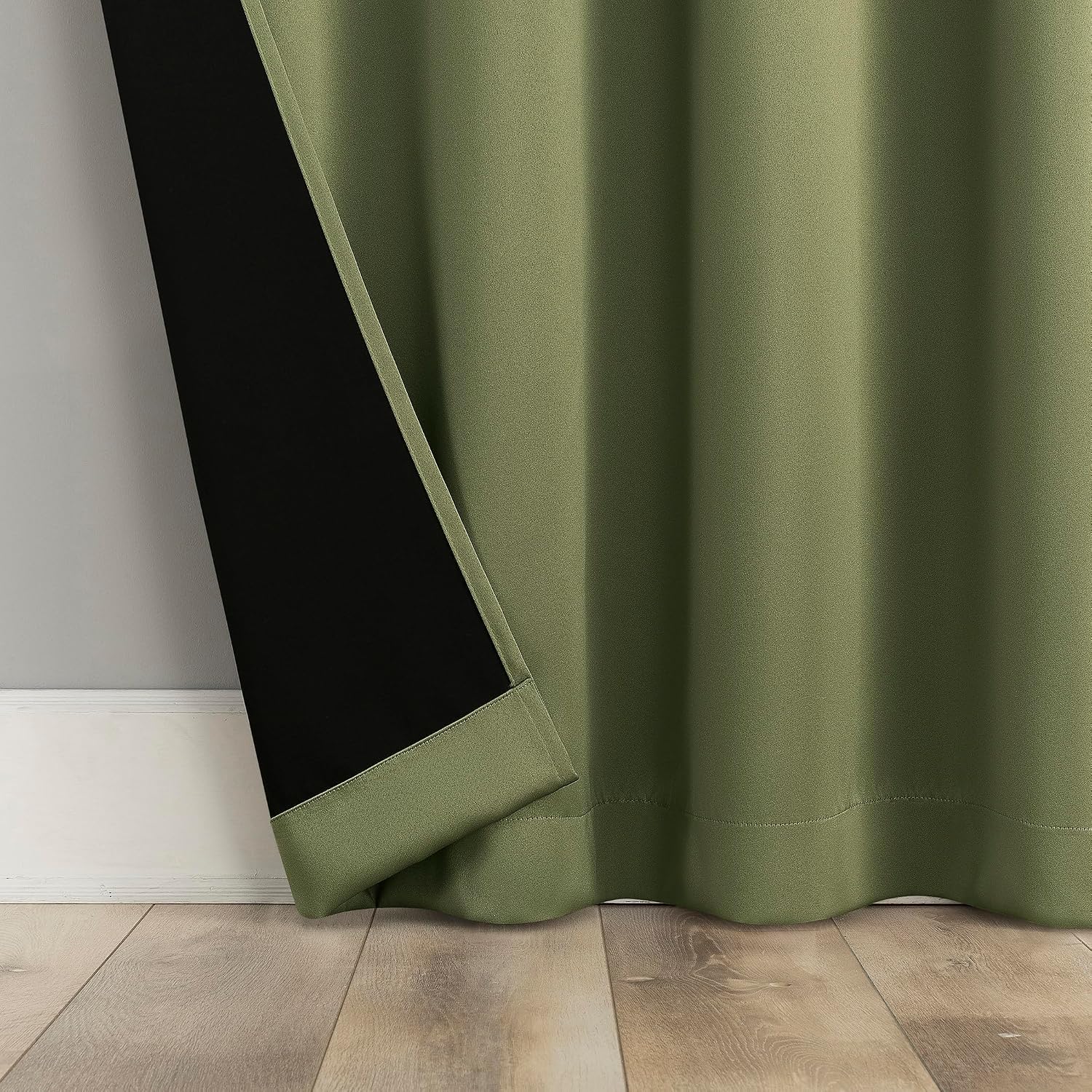 Sun Zero Oslo Theater Grade Extreme 100% Blackout Rod Pocket Curtain Panel, 52" x 63", Sage Green