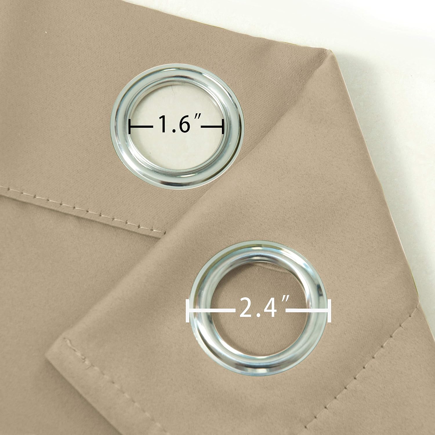 Lemomo Beige Blackout Curtains/42 x 84 Inch/Set of 2 Panels Room Darkening Curtains for Bedroom 84 Inch silver