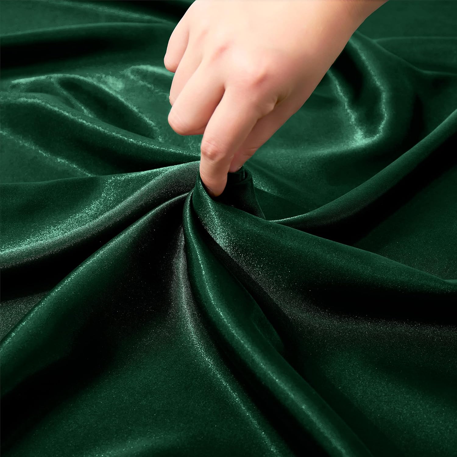 VACVELT 3pcs Emerald Green Satin Sheets Twin Size Bed Set, 15 Inch Deep Pocket Silky Satin Sheet Set, Soft Satin Bedding Set Cooling &…
