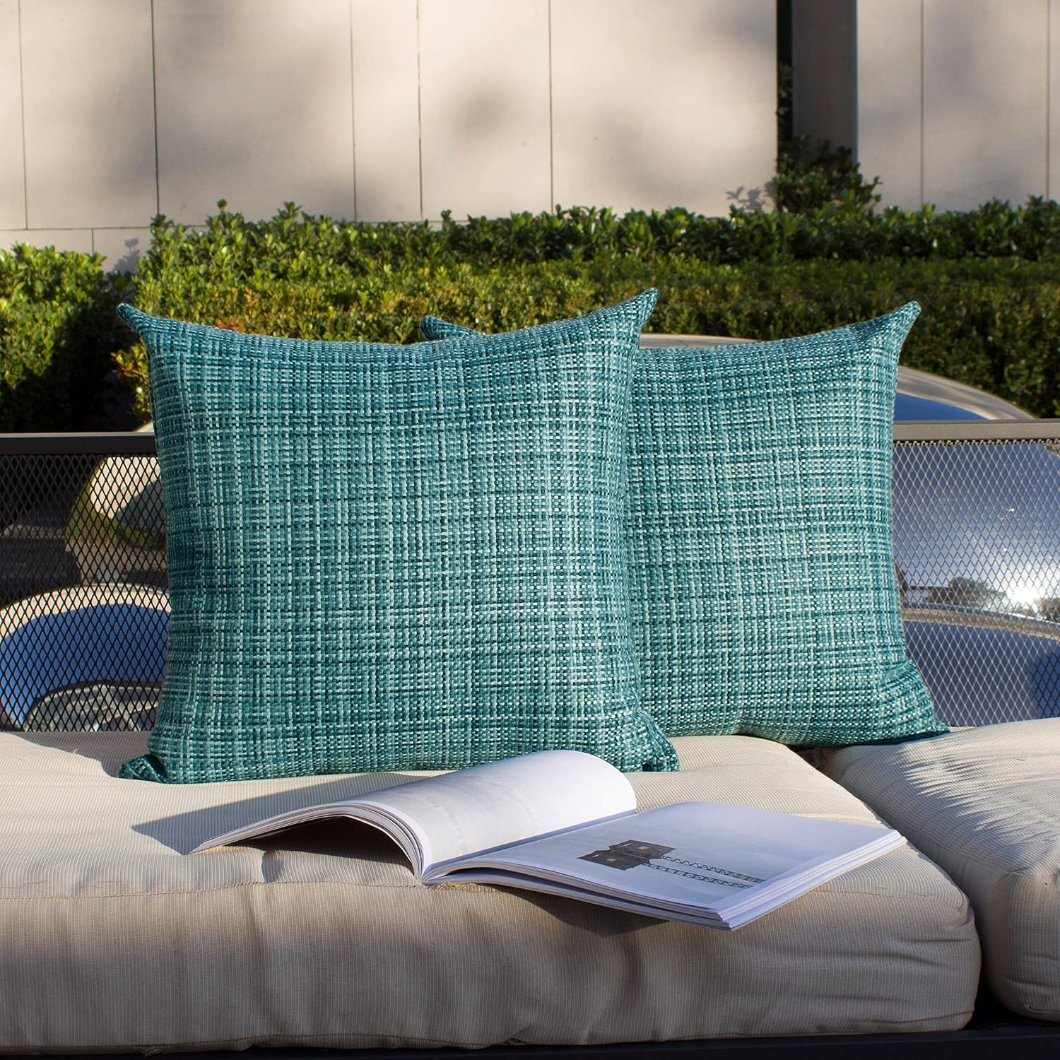 Kevin Textile Pack of 2 Outdoor Waterproof Pillow Covers Throw Pillow Covers Decorative Pillowcases Pillow Cases for Sofa Couch Patio…