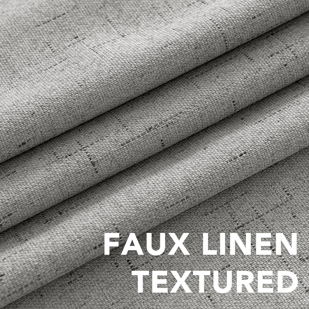 H.VERSAILTEX Linen Blackout Curtains 84 Inches Long, 100% Absolutely Blackout Thermal Insulated Textured Linen Look Curtain Draperies…