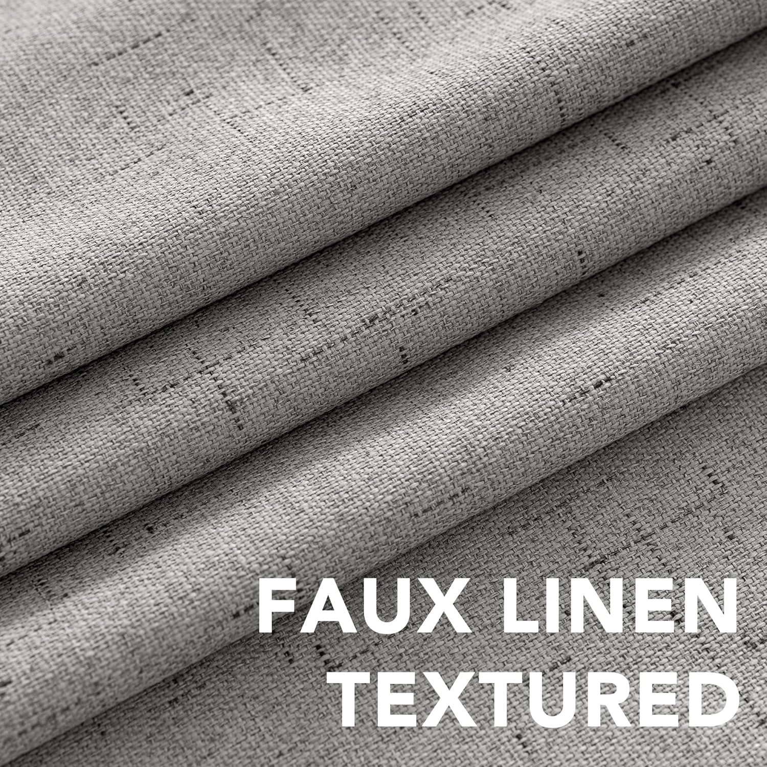 H.VERSAILTEX Primitive Linen Curtains 100% Blackout Curtain Drapes Burlap Curtains with White Thermal Insulated Liner, Grommet Top Drapes…