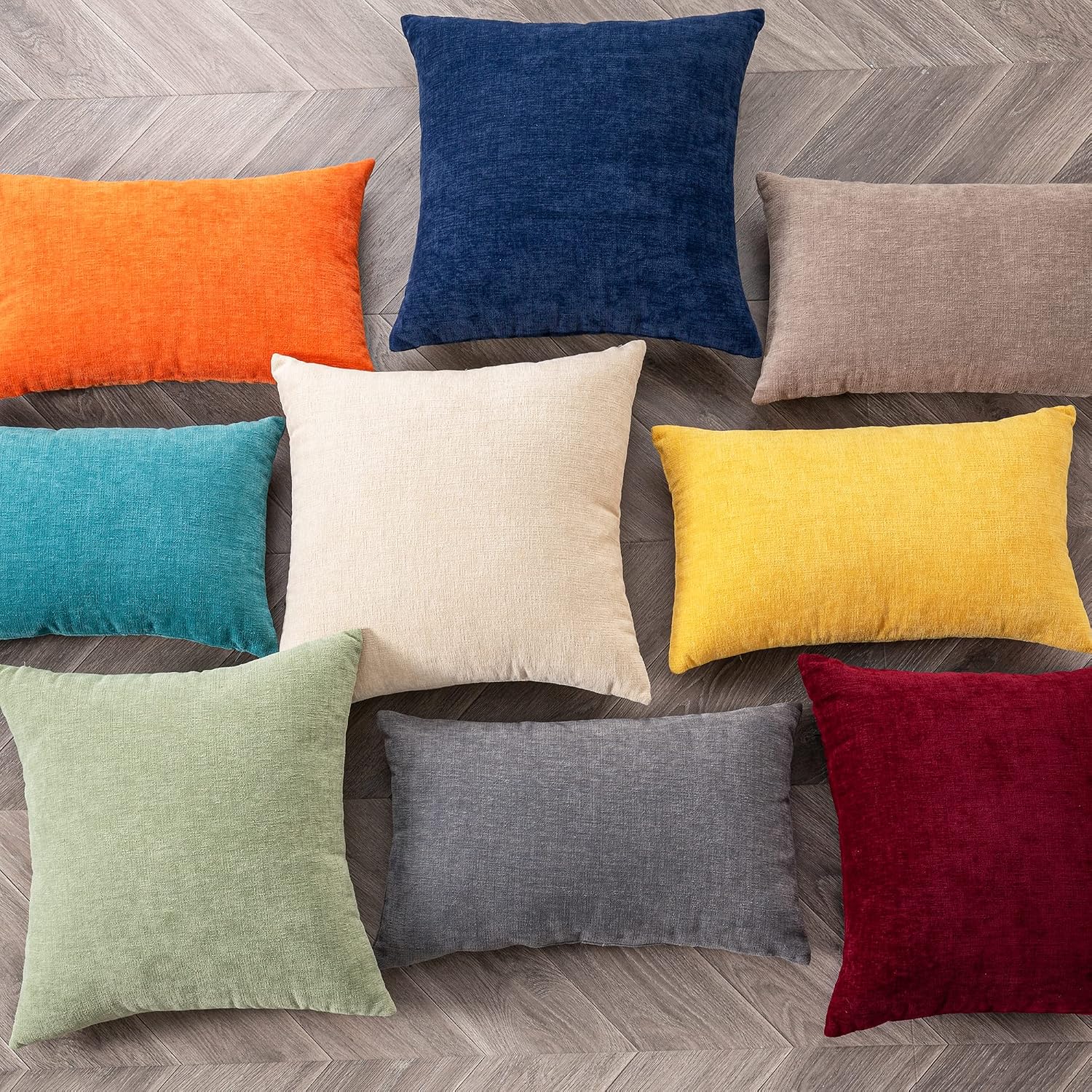 Gawamay Lumbar Support Pillow Decorative Rectangle Throw Pillow Covers 12"x20" Inch Set of 2, Soft Chenille Fall Pillowcase for Living Room…