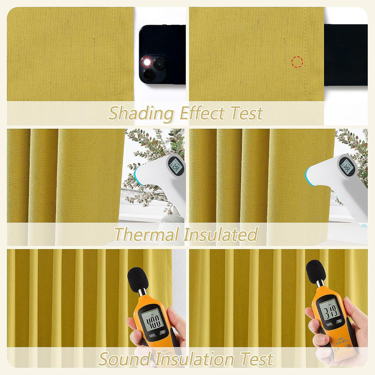 Guken 100% Blackout Curtains 108 Inch Length 2 Panels Set for Living Room Bedroom Back Tab Thermal Insulated Black Out Linen Drapes Room Da…