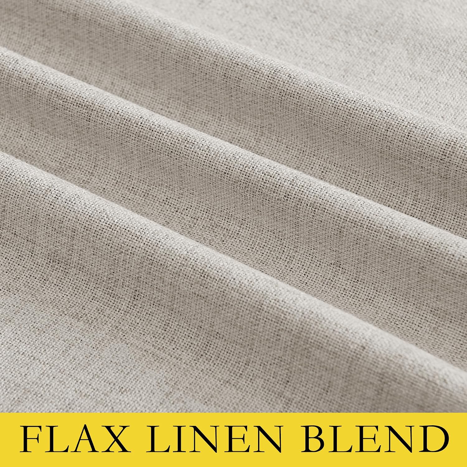 NICETOWN Brich Vintage Open Linen Weave Flax Thermal Curtains, 100% Blackout Curtains 108" Long for Dining Room, Soundproof Window…