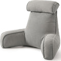 Ailuteie Corduroy Reading Pillow for Sitting Up in Bed, Backrest Pillow with Arms, Full Back Support Cushion with Side Pockets & Washable C…