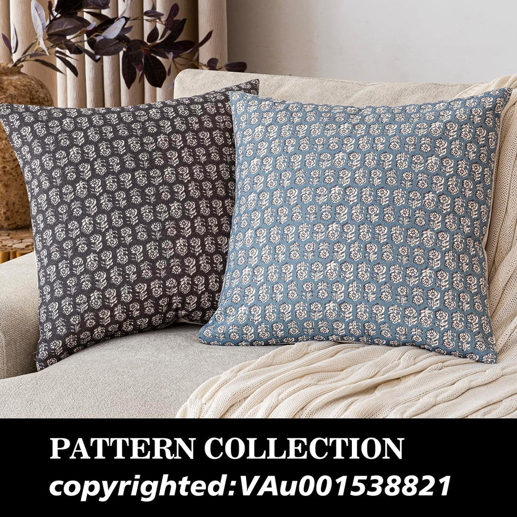 Foindtower Set of 2 Decorative Vintage Floral Print Throw Pillow Covers Neutral Modern Farmhouse Cushion Covers Boho Home Decor for Sofa…