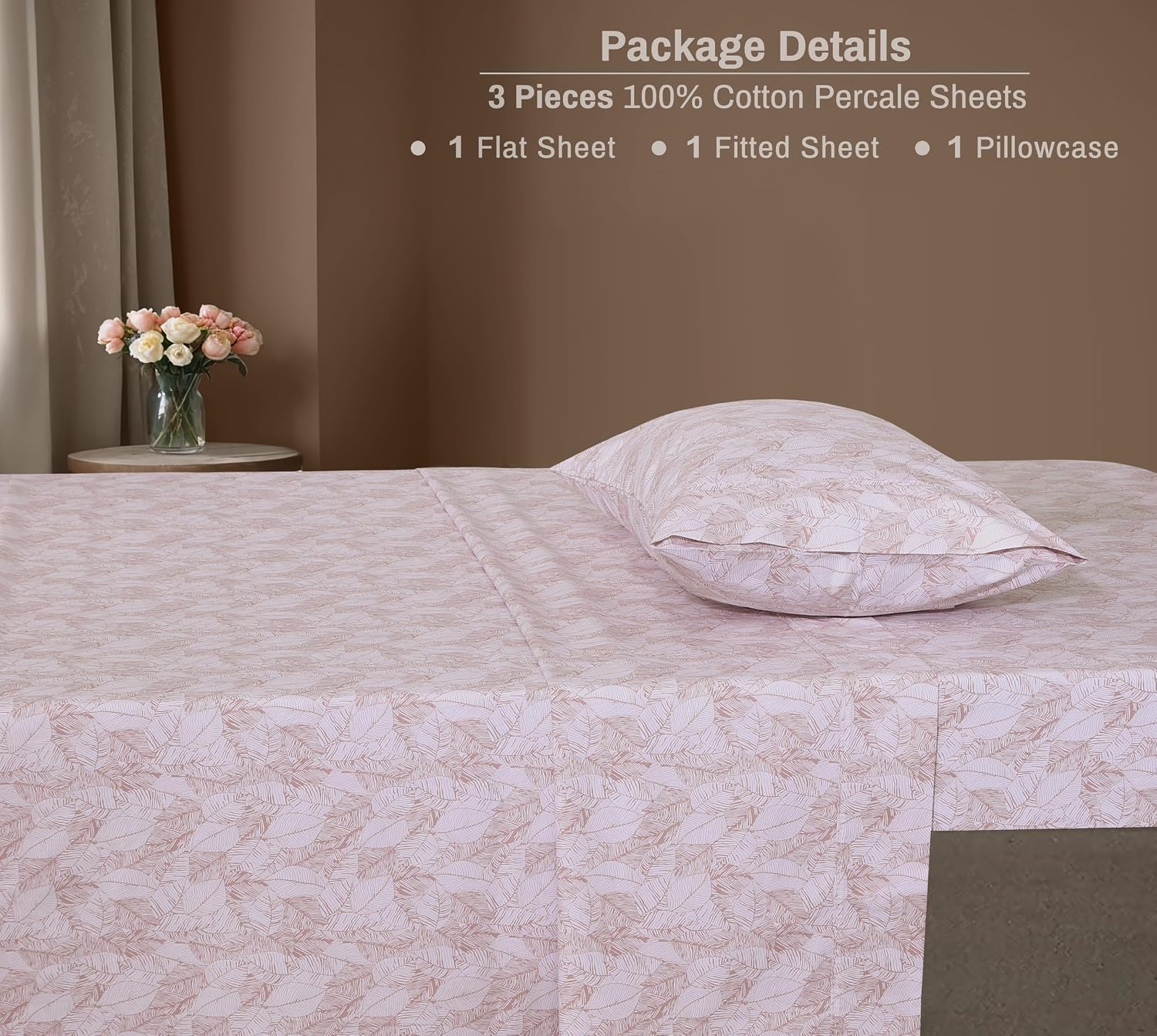 Zoyer 100% Cotton Sheets – Twin XL Size Percale Bedding, Cooling & Breathable, Durable with a Crisp, Soft & Comfortable Feel, 16" Deep Pock…