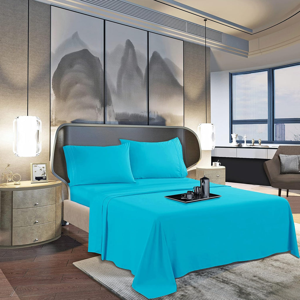 MocassiLuxuryBedding Mocassi King Sheet Set - Luxury Hotel 1800 Premier Bedding Sheets & Pillowcases - Ultra Soft Breathable & Cooling Bed…