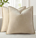 decorUhome Summer Chenille Soft Cozy Throw Pillow Covers 12x12 Set of 2, Modern Farmhouse Boho Velvet Decorative Pillow Cases with Stitched…